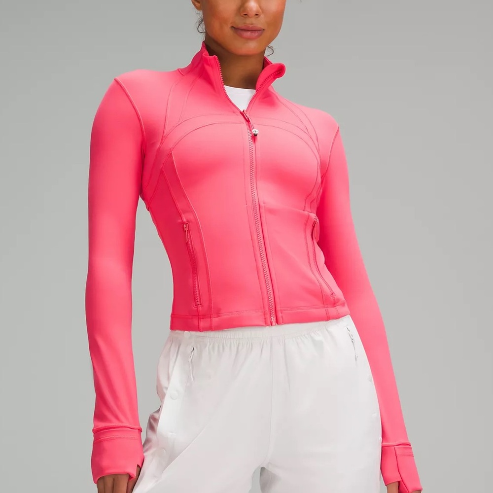 cropped pink define jacket